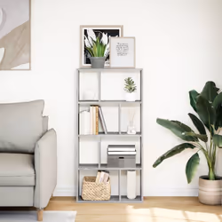 vidaXL Bookcase Bookshelf Storage Cabinet Book Stand Book Rack Engineered Wood - grey sonoma, 60 x 20 x 120 cm - Additional view 2