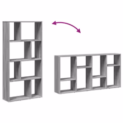 vidaXL Bookcase Bookshelf Storage Cabinet Book Stand Book Rack Engineered Wood - grey sonoma, 60 x 20 x 120 cm - Additional view 7