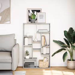 vidaXL Bookcase Bookshelf Storage Cabinet Book Stand Book Rack Engineered Wood - grey sonoma, 72 x 20 x 120 cm - Additional view 2