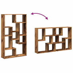 vidaXL Bookcase Bookshelf Storage Cabinet Book Stand Book Rack Engineered Wood - old wood, 72 x 20 x 120 cm - Additional view 7
