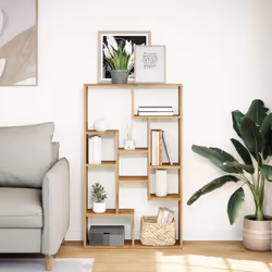 vidaXL Bookcase Bookshelf Storage Cabinet Book Stand Book Rack Engineered Wood - artisan oak, 72 x 20 x 120 cm - Additional view 2