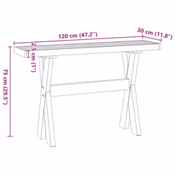 vidaXL Console Table Coffee Table Hall Accent End Table NOAIN Solid Wood Pine - x shape - Additional view 8
