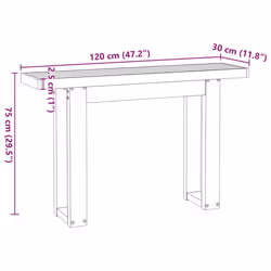 vidaXL Console Table Coffee Table Hall Accent End Table NOAIN Solid Wood Pine - u shape - Additional view 8