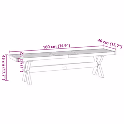 vidaXL Dining Bench Hall Dining Room Seat Kitchen Bench NOAIN Solid Wood Pine - X-Shaped - Additional view 8