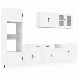 vidaXL 7 Piece Kitchen Cabinet Set Kalmar Grey Sonoma Engineered Wood - white