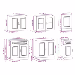 vidaXL 7 Piece Kitchen Cabinet Set Kalmar Grey Sonoma Engineered Wood - white - Additional view 8