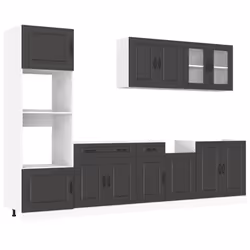 vidaXL 7 Piece Kitchen Cabinet Set Kalmar Grey Sonoma Engineered Wood - black