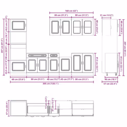 vidaXL 7 Piece Kitchen Cabinet Set Kalmar Grey Sonoma Engineered Wood - black - Additional view 3