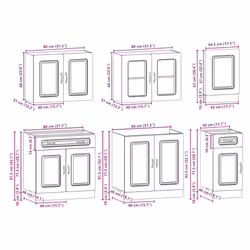 vidaXL 7 Piece Kitchen Cabinet Set Kalmar Grey Sonoma Engineered Wood - black - Additional view 8