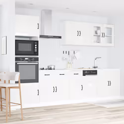 vidaXL 7 Piece Kitchen Cabinet Set Kalmar Grey Sonoma Engineered Wood - high gloss white