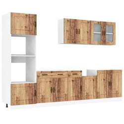 vidaXL 7 Piece Kitchen Cabinet Set Kalmar Grey Sonoma Engineered Wood - old wood