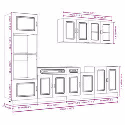 vidaXL 7 Piece Kitchen Cabinet Set Kalmar Grey Sonoma Engineered Wood - old wood - Additional view 10