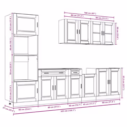 vidaXL 7 Piece Kitchen Cabinet Set Kalmar Sonoma Oak Engineered Wood - black - Additional view 10