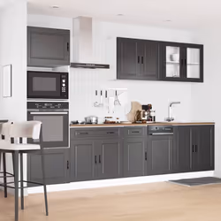 vidaXL 7 Piece Kitchen Cabinet Set Kalmar Sonoma Oak Engineered Wood - black