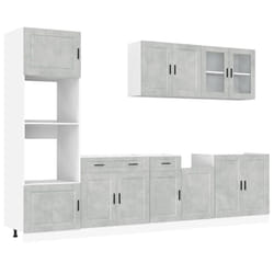 vidaXL 7 Piece Kitchen Cabinet Set Kalmar Sonoma Oak Engineered Wood - concrete grey