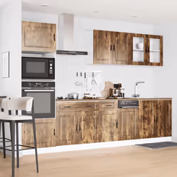 vidaXL 7 Piece Kitchen Cabinet Set Kalmar Sonoma Oak Engineered Wood - smoked oak