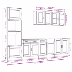 vidaXL 7 Piece Kitchen Cabinet Set Kalmar Sonoma Oak Engineered Wood - grey sonoma - Additional view 10