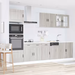 vidaXL 7 Piece Kitchen Cabinet Set Kalmar Sonoma Oak Engineered Wood - grey sonoma