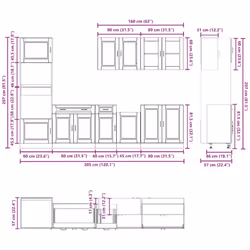 vidaXL 7 Piece Kitchen Cabinet Set Kalmar Sonoma Oak Engineered Wood - grey sonoma