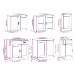 vidaXL 7 Piece Kitchen Cabinet Set Kalmar Sonoma Oak Engineered Wood - grey sonoma - Additional view 8