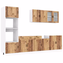 vidaXL 7 Piece Kitchen Cabinet Set Kalmar Sonoma Oak Engineered Wood - old wood