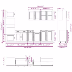 vidaXL 7 Piece Kitchen Cabinet Set Kalmar Sonoma Oak Engineered Wood - old wood