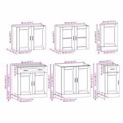 vidaXL 7 Piece Kitchen Cabinet Set Kalmar Sonoma Oak Engineered Wood - old wood - Additional view 8