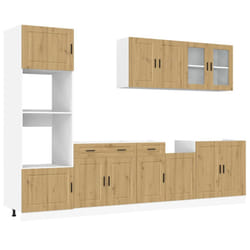 vidaXL 7 Piece Kitchen Cabinet Set Kalmar Sonoma Oak Engineered Wood - artisan oak