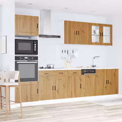 vidaXL 7 Piece Kitchen Cabinet Set Kalmar Sonoma Oak Engineered Wood - artisan oak