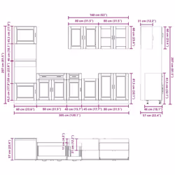 vidaXL 7 Piece Kitchen Cabinet Set Kalmar Sonoma Oak Engineered Wood - artisan oak