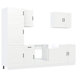 vidaXL Kitchen Cabinet Set 7 Piece Cupboard Storage Cabinet Engineered Wood - white