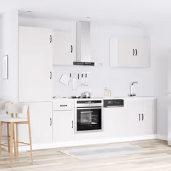 vidaXL Kitchen Cabinet Set 7 Piece Cupboard Storage Cabinet Engineered Wood - white