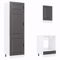 vidaXL Kitchen Cabinet Set 7 Piece Cupboard Storage Cabinet Engineered Wood - black - Additional view 4