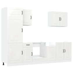 vidaXL Kitchen Cabinet Set 7 Piece Cupboard Storage Cabinet Engineered Wood - high gloss white