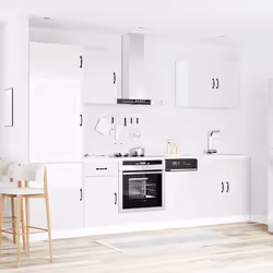 vidaXL Kitchen Cabinet Set 7 Piece Cupboard Storage Cabinet Engineered Wood - high gloss white