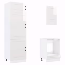 vidaXL Kitchen Cabinet Set 7 Piece Cupboard Storage Cabinet Engineered Wood - high gloss white - Additional view 4