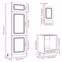 vidaXL Kitchen Cabinet Set 7 Piece Cupboard Storage Cabinet Engineered Wood - high gloss white - Additional view 9