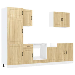 vidaXL Kitchen Cabinet Set 7 Piece Cupboard Storage Cabinet Engineered Wood - sonoma oak