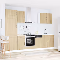 vidaXL Kitchen Cabinet Set 7 Piece Cupboard Storage Cabinet Engineered Wood - sonoma oak