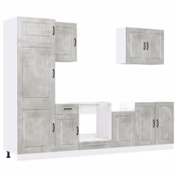 vidaXL Kitchen Cabinet Set 7 Piece Cupboard Storage Cabinet Engineered Wood - concrete grey