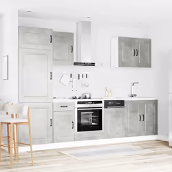 vidaXL Kitchen Cabinet Set 7 Piece Cupboard Storage Cabinet Engineered Wood - concrete grey