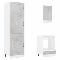 vidaXL Kitchen Cabinet Set 7 Piece Cupboard Storage Cabinet Engineered Wood - concrete grey - Additional view 4