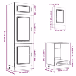 vidaXL Kitchen Cabinet Set 7 Piece Cupboard Storage Cabinet Engineered Wood - concrete grey - Additional view 9