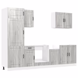 vidaXL Kitchen Cabinet Set 7 Piece Cupboard Storage Cabinet Engineered Wood - grey sonoma