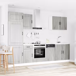 vidaXL Kitchen Cabinet Set 7 Piece Cupboard Storage Cabinet Engineered Wood - grey sonoma