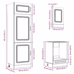 vidaXL Kitchen Cabinet Set 7 Piece Cupboard Storage Cabinet Engineered Wood - grey sonoma - Additional view 9