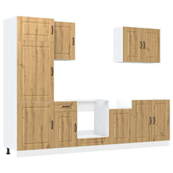 vidaXL Kitchen Cabinet Set 7 Piece Cupboard Storage Cabinet Engineered Wood - artisan oak