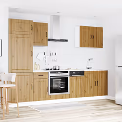 vidaXL 7 Piece Kitchen Cabinet Set Kalmar Concrete Grey Engineered Wood - artisan oak