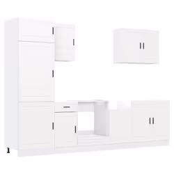 vidaXL 7 Piece Kitchen Cabinet Set Kalmar Old Wood Engineered Wood - white
