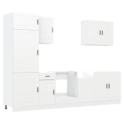vidaXL 7 Piece Kitchen Cabinet Set Kalmar Old Wood Engineered Wood - white